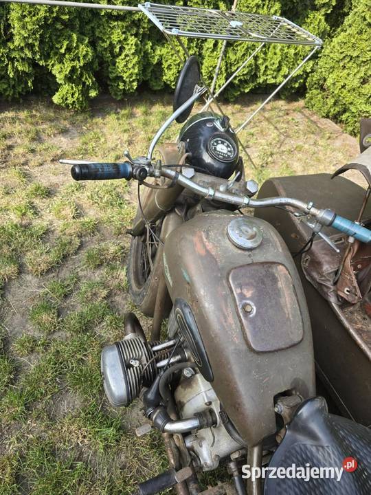 Motocykl URAL M 61 z koszem i dokumentami Aleksandrów Łódzki