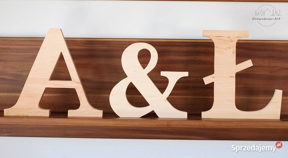 litery drewniane Inicjały ślubne wesele ślub Opole