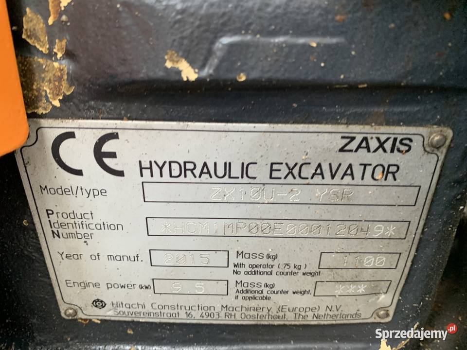 Minikoparka koparka gąsienicowa Hitachi Gąsiennice