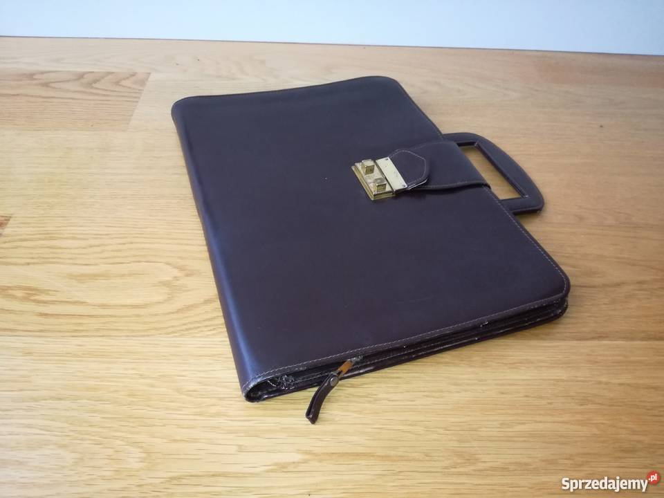 Aktówka skórzana biznesowy niezbędnik w stylu Uniseks