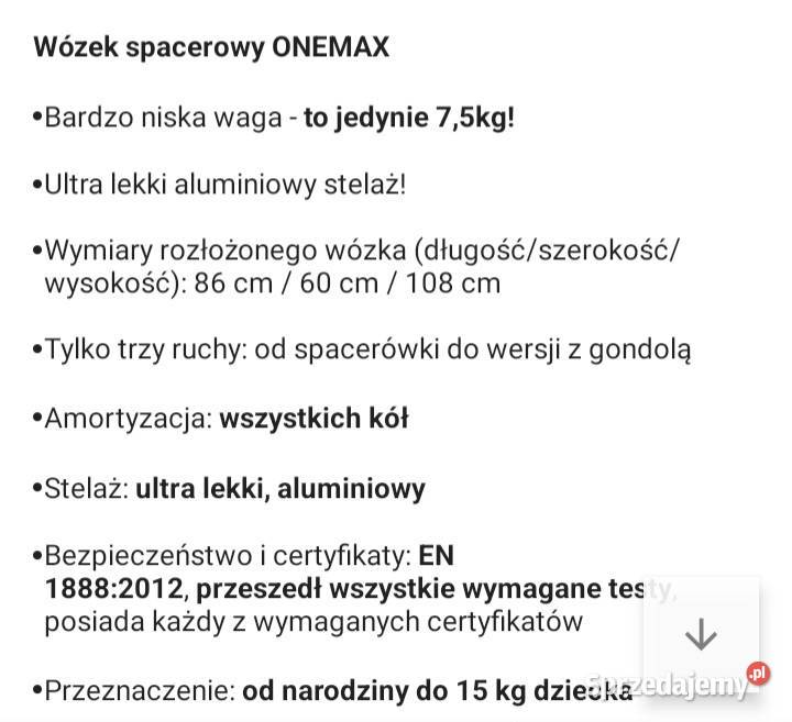 Wózek dzieciecy colibro ONEMAX Łazy sprzedam