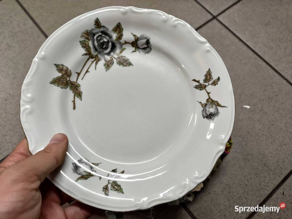Talerze róże PRL Chodzież 4