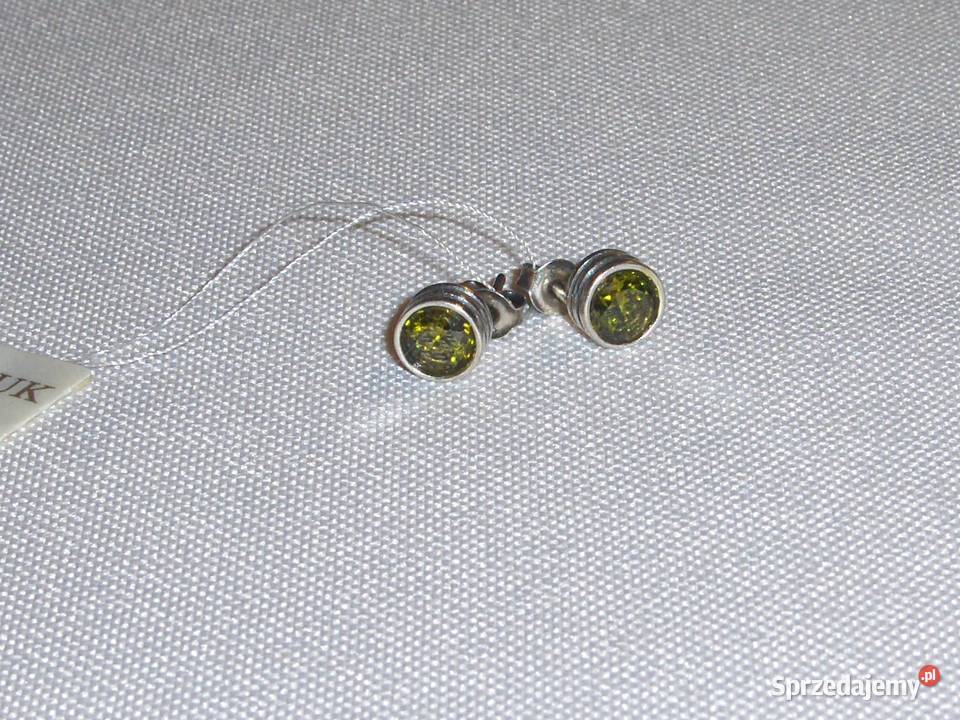 W Kruk Srebrne kolczykiwkręty z kryształami łódzkie Łódź