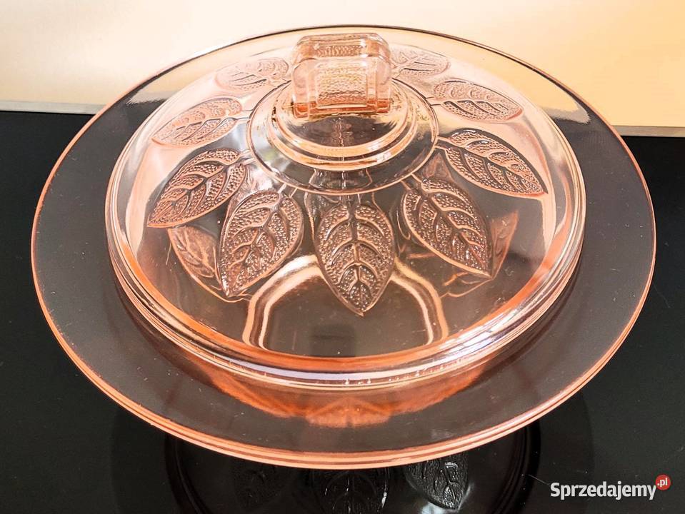 Wyjątkowa bomboniera prasowane szkło rozalinowe Kraków sprzedam