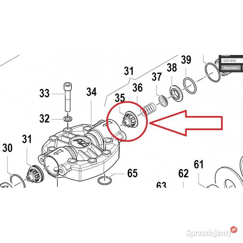 Kosz zawóru oryginał Comet 1205 0030 E000033516 Do maszyn uprawowych małopolskie Kamionna
