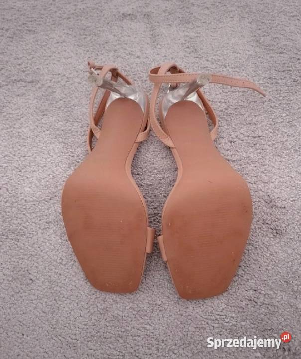 skórzane sandały nude rozmiar 37