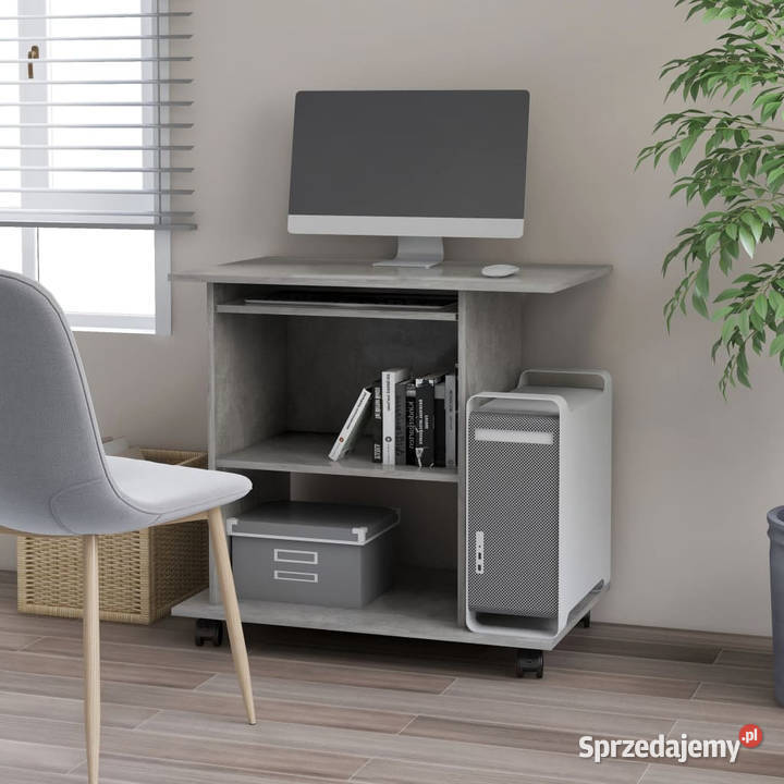Biurko komputerowe szarość betonu 80x50x75