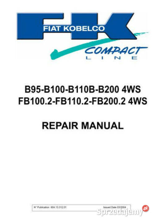 Fiat Kobelco Fb1002 Fb1102 Fb20024ws instrukcja