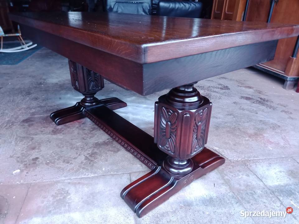 Duże biurko kompletne odnowione Dąb ciemny