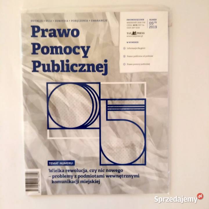 Prawo pomocy publicznej Wrzesień 2019 052019 76 miesięcznik Łódź