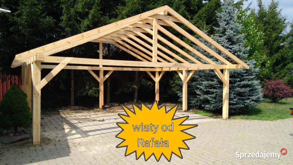 Wiata drewniana garażowa z pomieszczeniem Kozienice