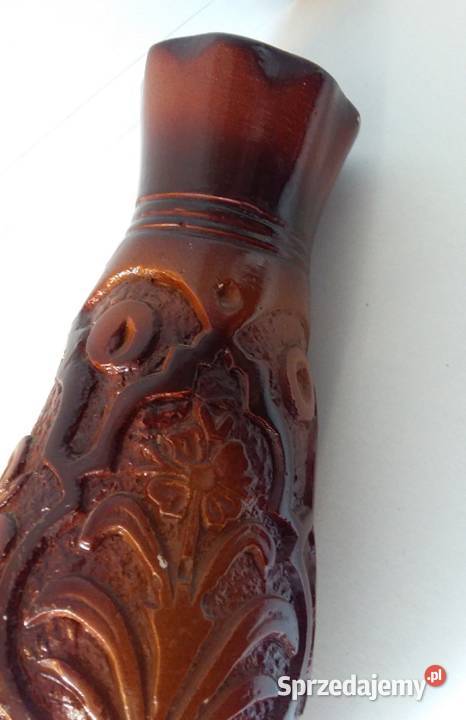 Antyk Retro Chiński Wazon Cynober Rzeźbiony Kolekcje Gdańsk