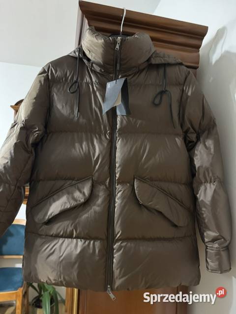 Kurtka puchowa XS damska Massimo Dutti z brązowy/beżowy śląskie Częstochowa
