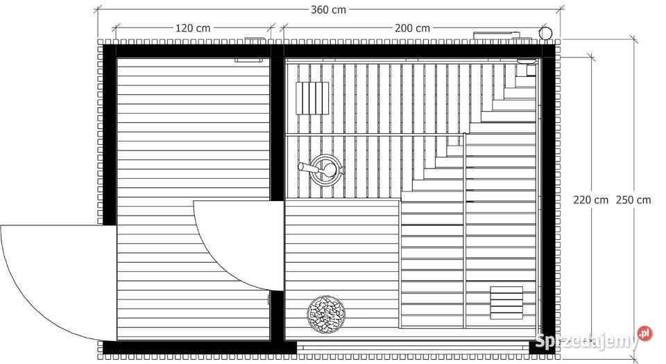 Sauna ogrodowa Lars 360 x 250 Bielsko-Biała