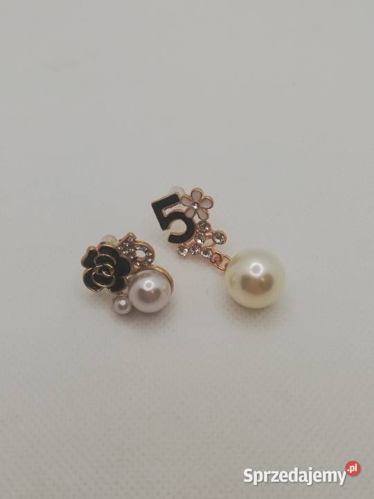 kolczyki złote z perłą cyrkonie Warszawa sprzedam