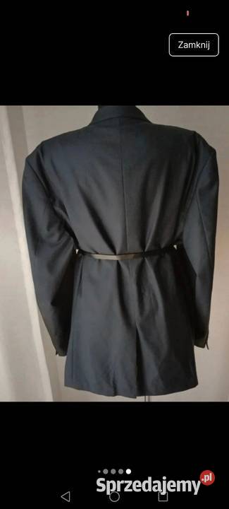 Marynarka Wełniana wool granatowa oversize niebieski