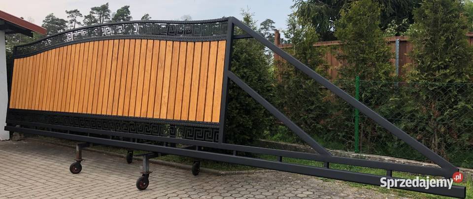 D1 Brama dwuskrzydłowa kuta drewno łuk z łukiem Szczecin