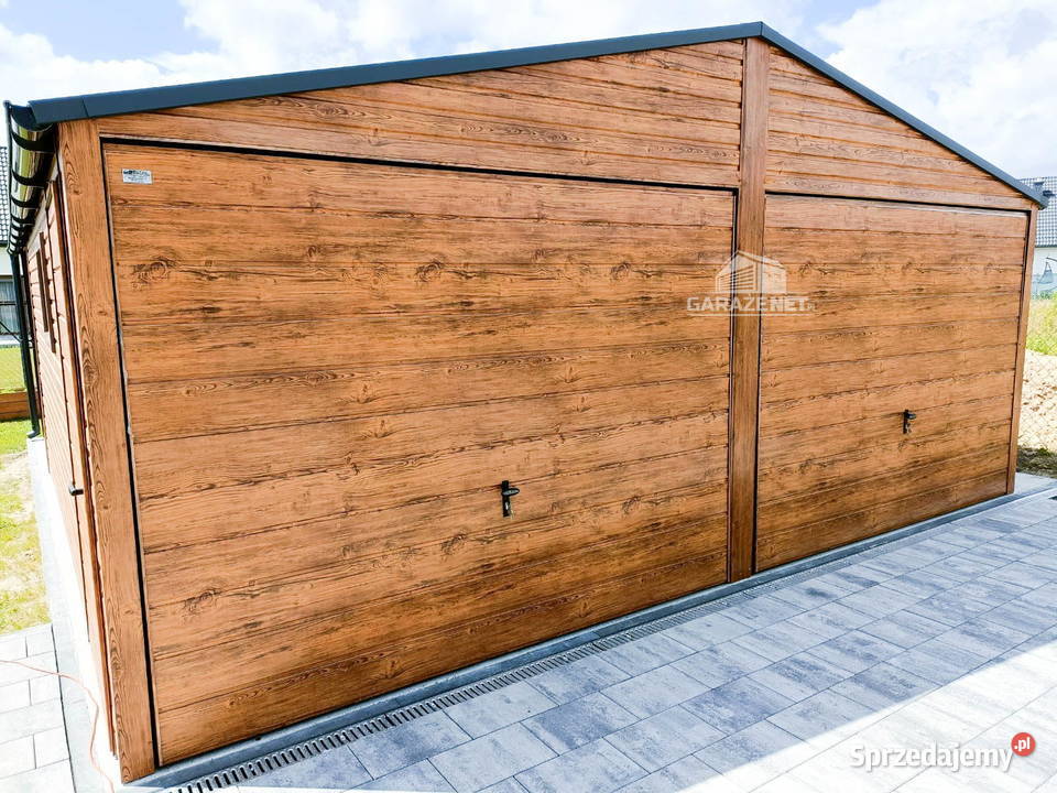 GARAŻ BLASZANY 6m x 5m DWUSPAD 2X BRAMA ORZECH warmińsko-mazurskie Elbląg