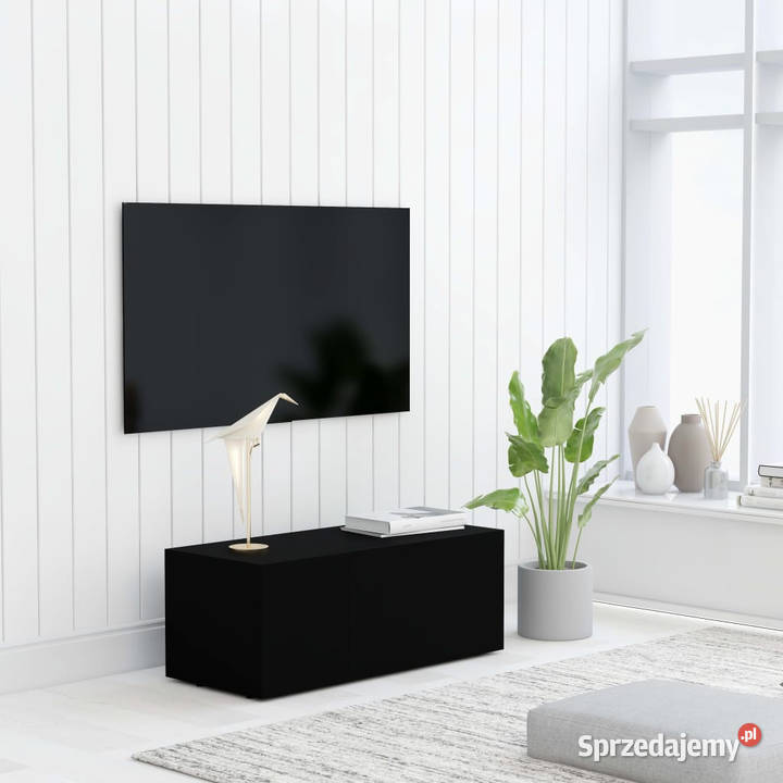 Szafka pod TV czarna 80x34x30 materiał