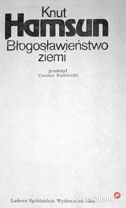 Błogosławieństwo ziemi Knut Hamsun