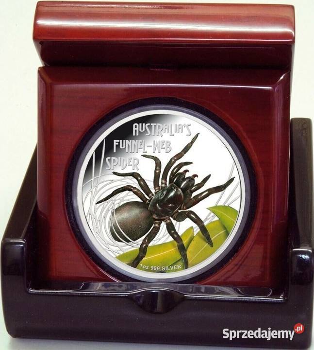 Pająk Funnel Srebrna moneta kolekcjonerska z mazowieckie Warszawa