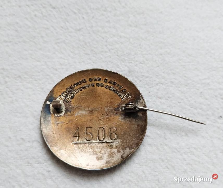 Stara Niemiecka Odznaka Caritas Schwester Schaft Militaria śląskie Cieszyn sprzedam