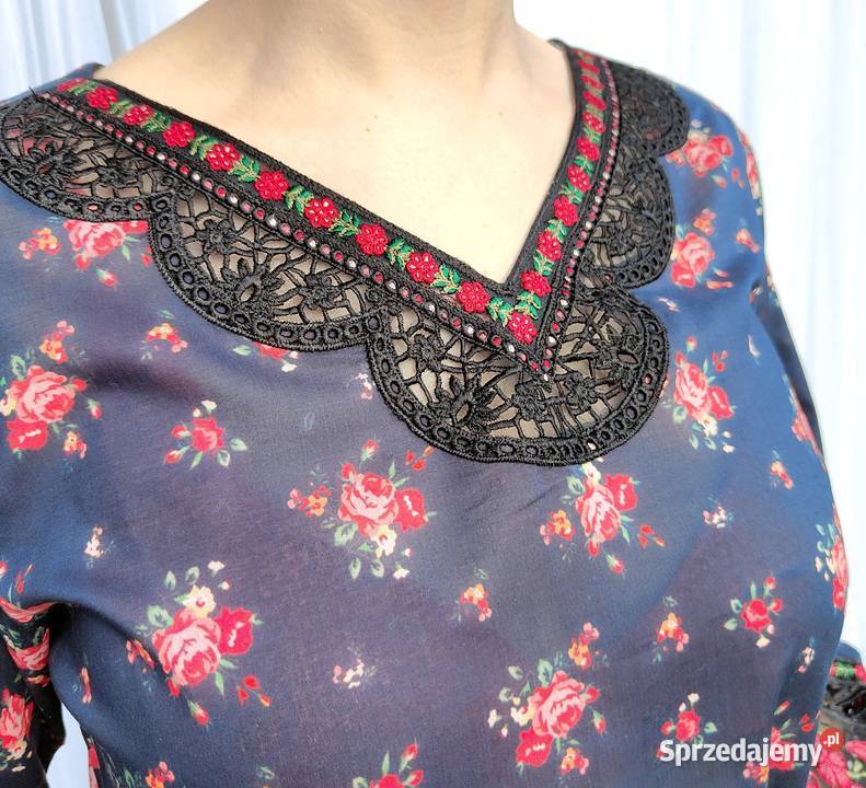 Komplet długa sukienka maxi spodnie M 38 bawełna Szczecin