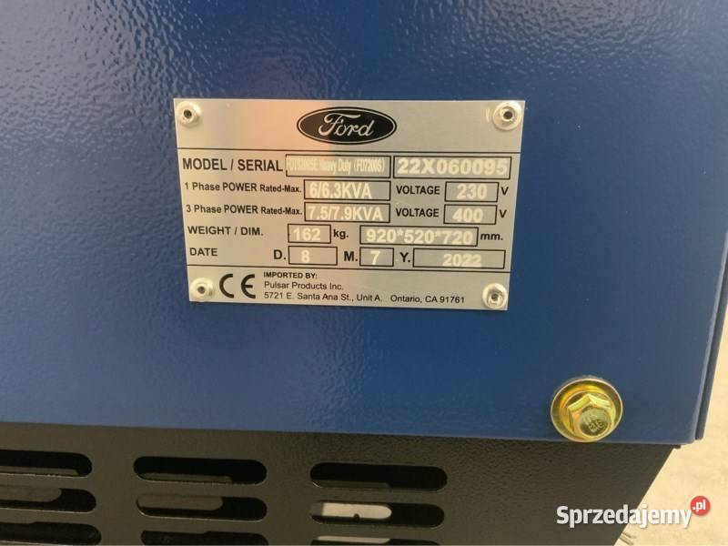 Agregat prądotwórczy marki Ford model FDT9200 Agregaty prądotwórcze