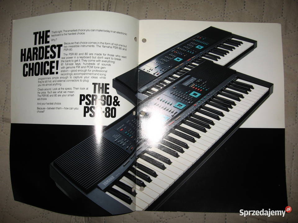 Yamaha Electronic Keyboards PSR90 PSR80 brochure Kępice sprzedam