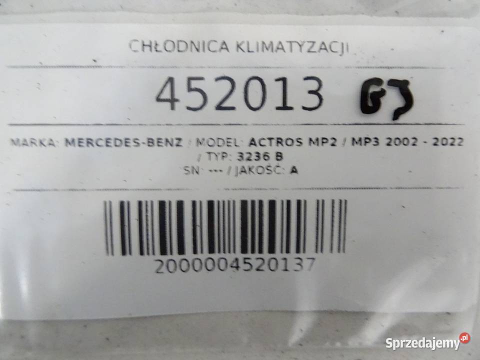 CHŁODNICA KLIMATYZACJI MERCEDES ACTROS MP2 MP3 ciężarowe podkarpackie