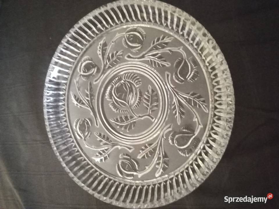 Prl taca szkło osty oset Hortensja art deco Łódź