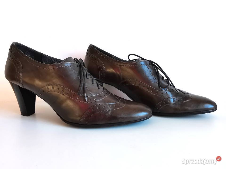 6900 LAURA CLEMENT ładne grafitowe skóra 39 25cm