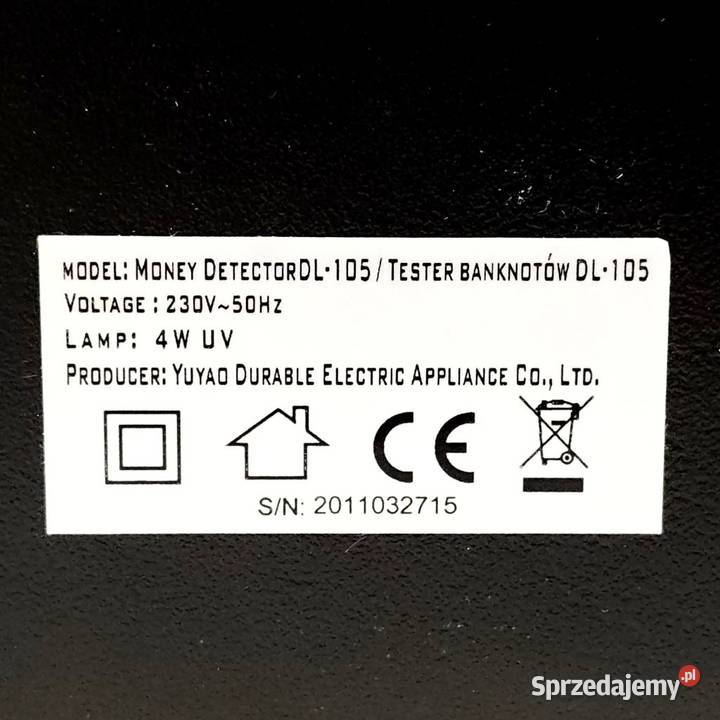 Tester banknotów UV Wallner DL105 sprawny z Koziegłowy