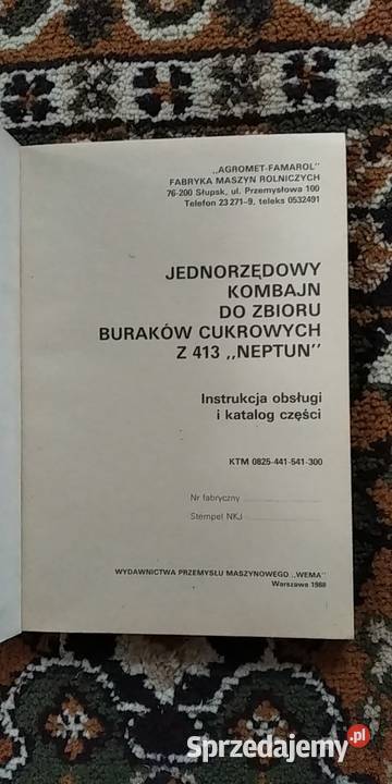 Instrukcja obsługi i katalog części kombajnu do Lublin