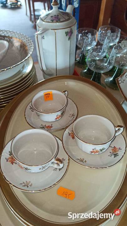 Serwis Miniaturka w jesienne kwiatuszki M Porcelana i szkło Gdańsk