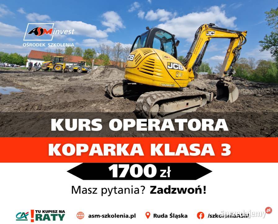 Kurs Koparka Jednonaczyniowa do 25t koparki Ruda Śląska