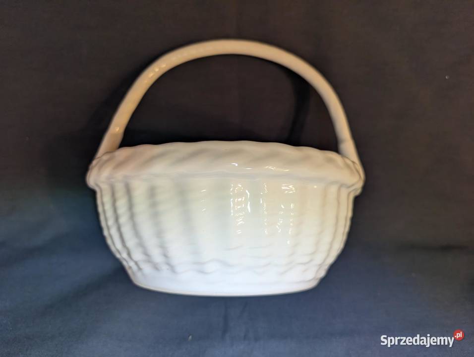 Porcelanowy Koszyk Pleciony Vintage lata 80 Stan