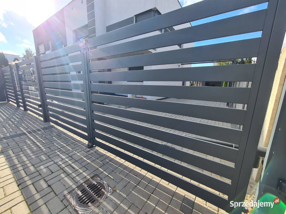 Brama skrzydłowa 400x150 nowoczesne ogrodzenia Kalisz
