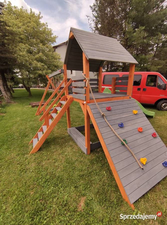 Drewniany plac zabaw domek wspinaczka montaż Pozostałe Częstochowa sprzedam