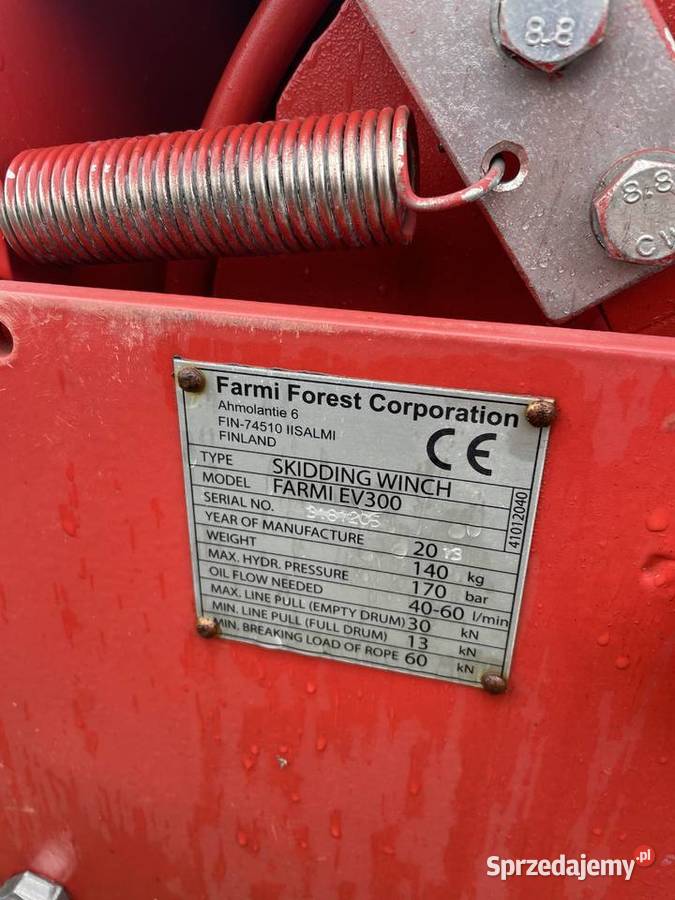 Wyciągarka hydrauliczna Farmi Forest EV 300 Nowa Brzeziny