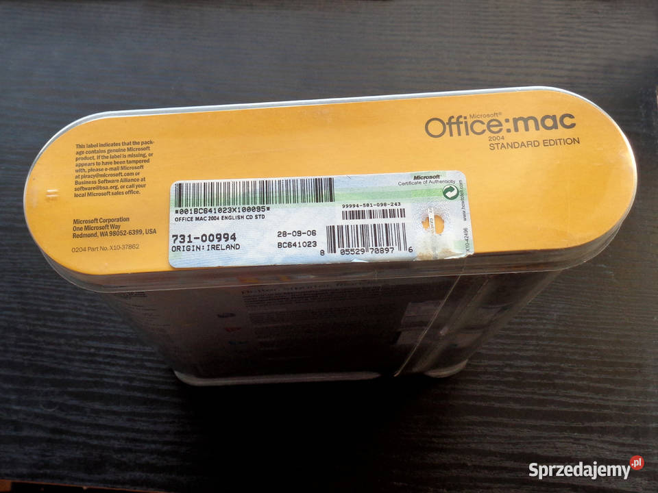 Microsoft Office 2004 Standard Mac Mac OS Oprogramowanie Brzeg