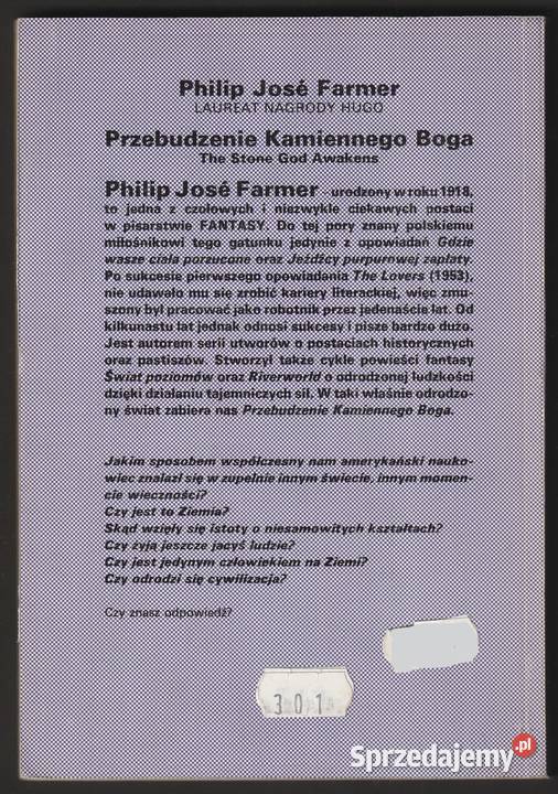PRZEBUDZENIE KAMIENNEGO BOGA PHILIP JOSE FARMER Książki i Podręczniki łódzkie Łódź