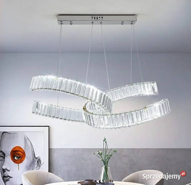 Żyrandol kryształowy nowoczesny srebrny glamour Warszawa sprzedam