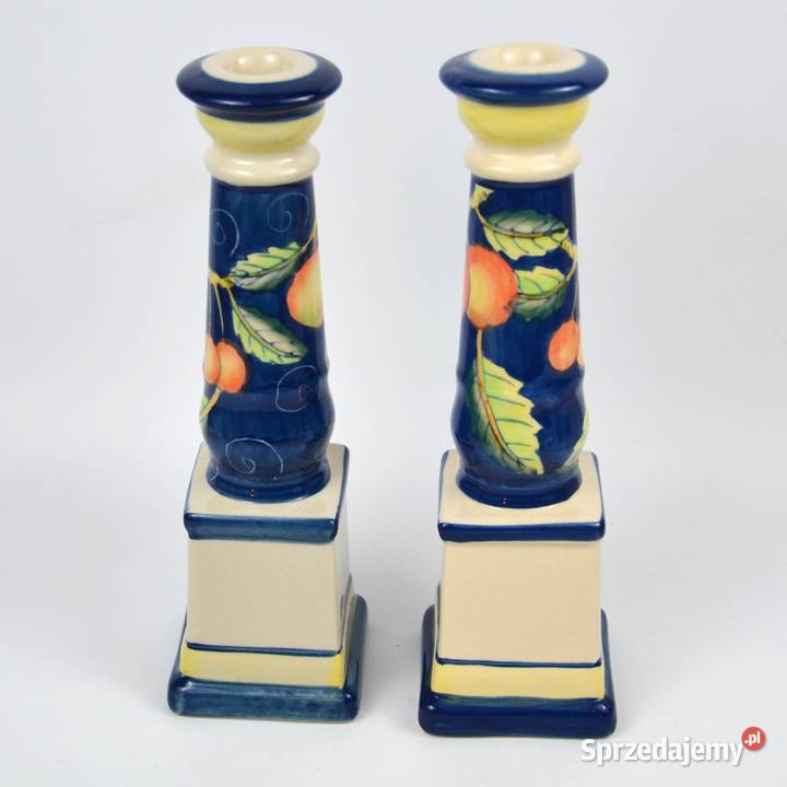 Komplet 2 ceramiczne świeczniki w żywej Pomiechówek