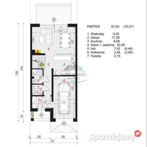Dom szeregowy Dobrzykowice Wrzosowe Łąki 137m2 utwardzona