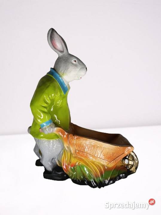 Figura Dekoracja Królik Doniczka Taczka dolnośląskie