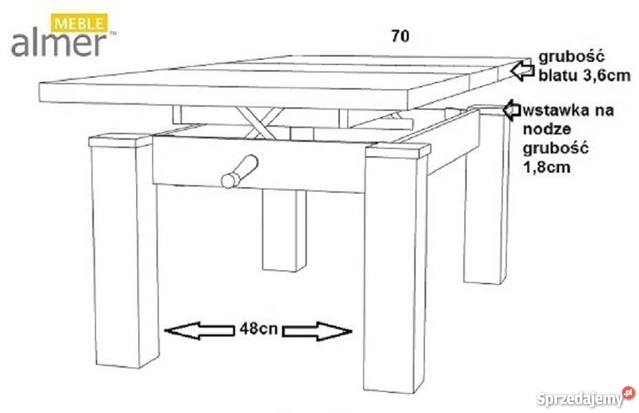 Ławostół L38 NOGI BIAŁY POŁYSK podnoszony Stoły, krzesła, biurka Dom i Ogród