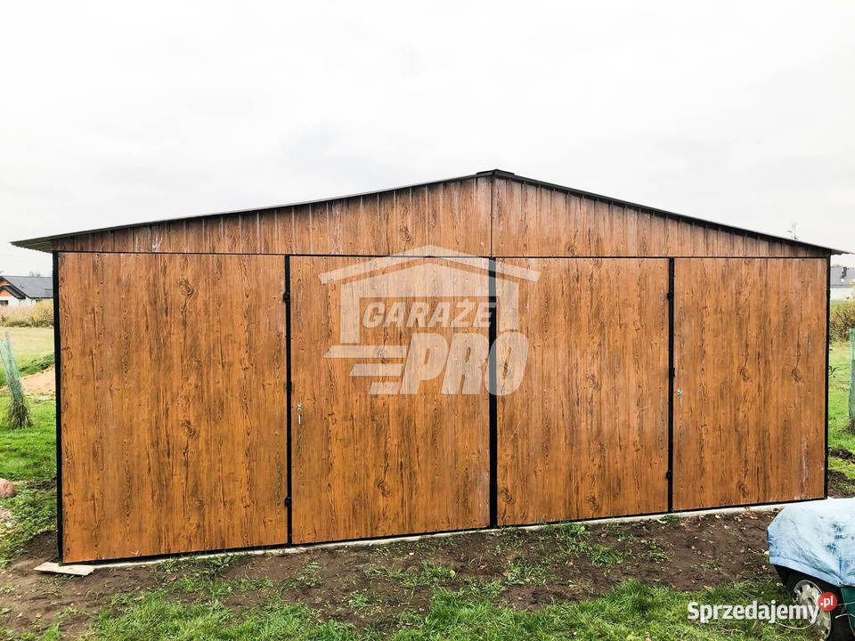 Garaz blaszany 6x6 2x Brama drewnopodobny GP115 świętokrzyskie Kielce sprzedam