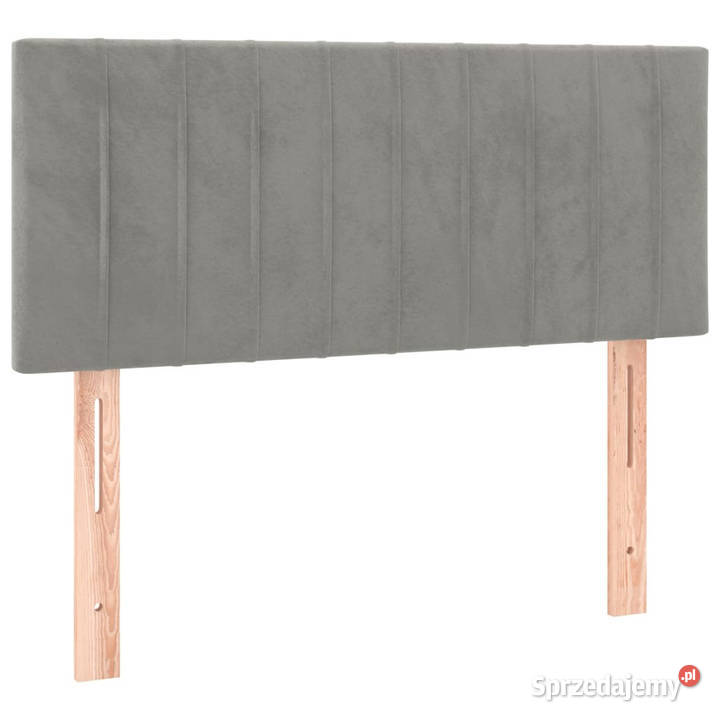 Łóżko kontynentalne z materacem i LED szare 88cm Warszawa