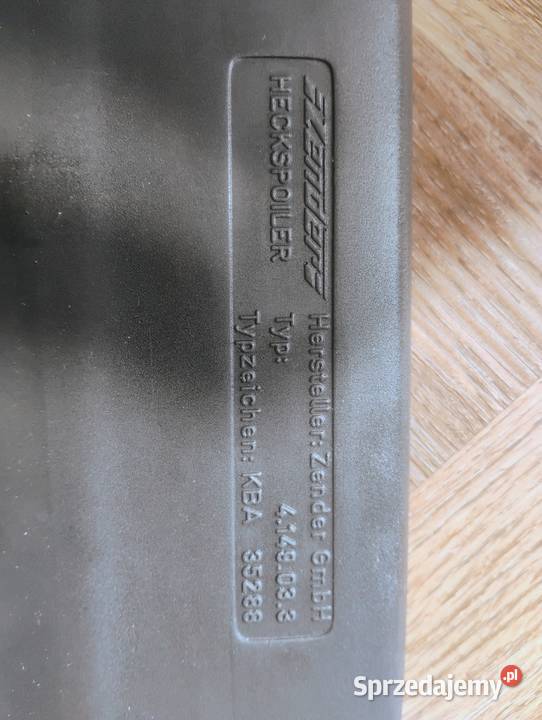 Spojler Zender KBA 35288 Volkswagen Scirocco mk1 Przyłęki